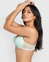La Senza Hello Sugar Double Pushup Plunge Bra Green / 34B